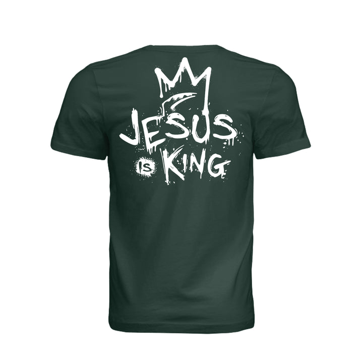 Jesus Is King Unisex Tee - Hunter Green - Stone &amp; Sling