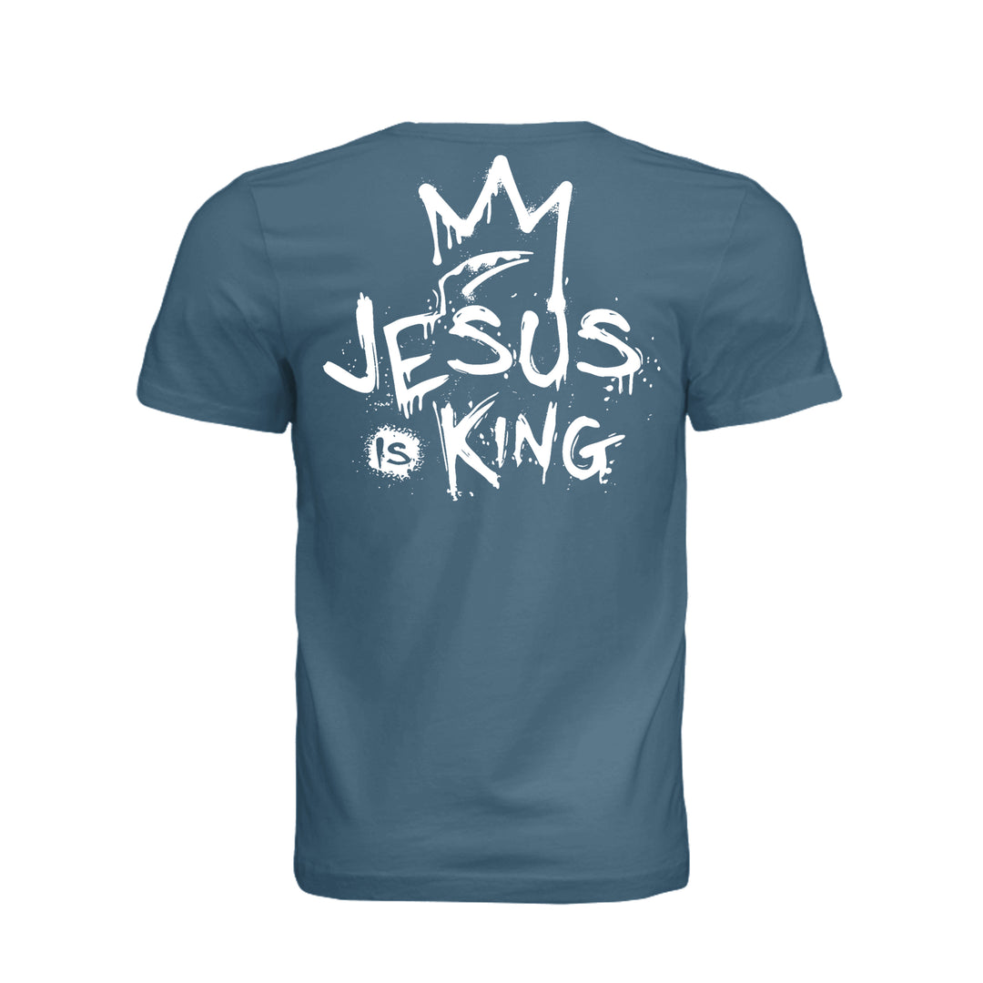 Jesus Is King Unisex Tee - Steel Blue - Stone &amp; Sling
