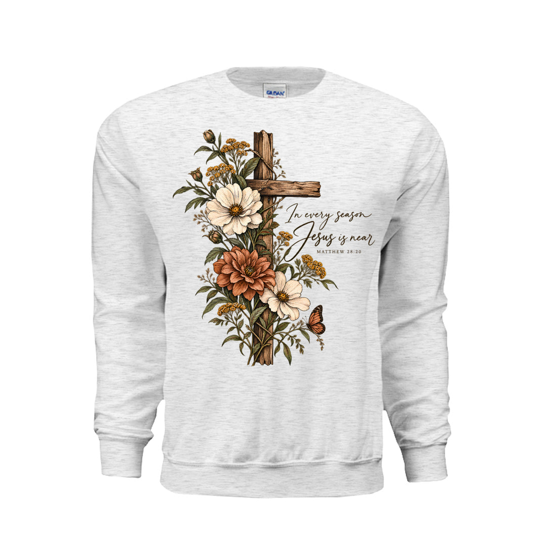 Jesus Is Near Sweatshirt - Ash - Stone & Sling