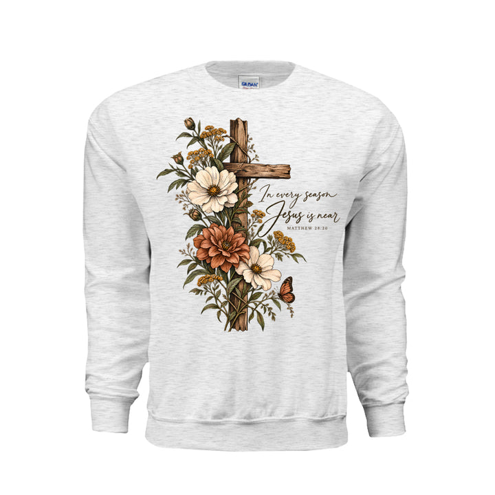 Jesus Is Near Sweatshirt - Ash - Stone & Sling