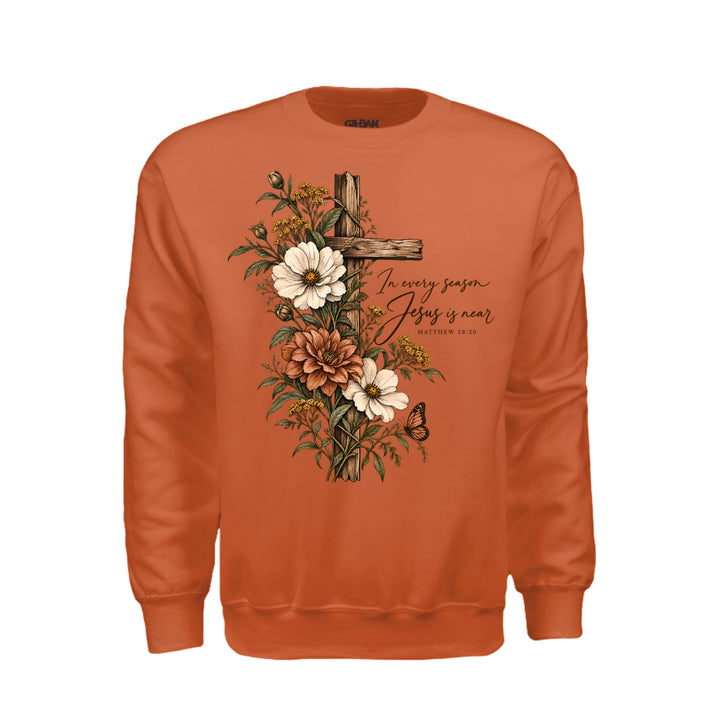 Jesus Is Near Sweatshirt - Orange - Stone & Sling