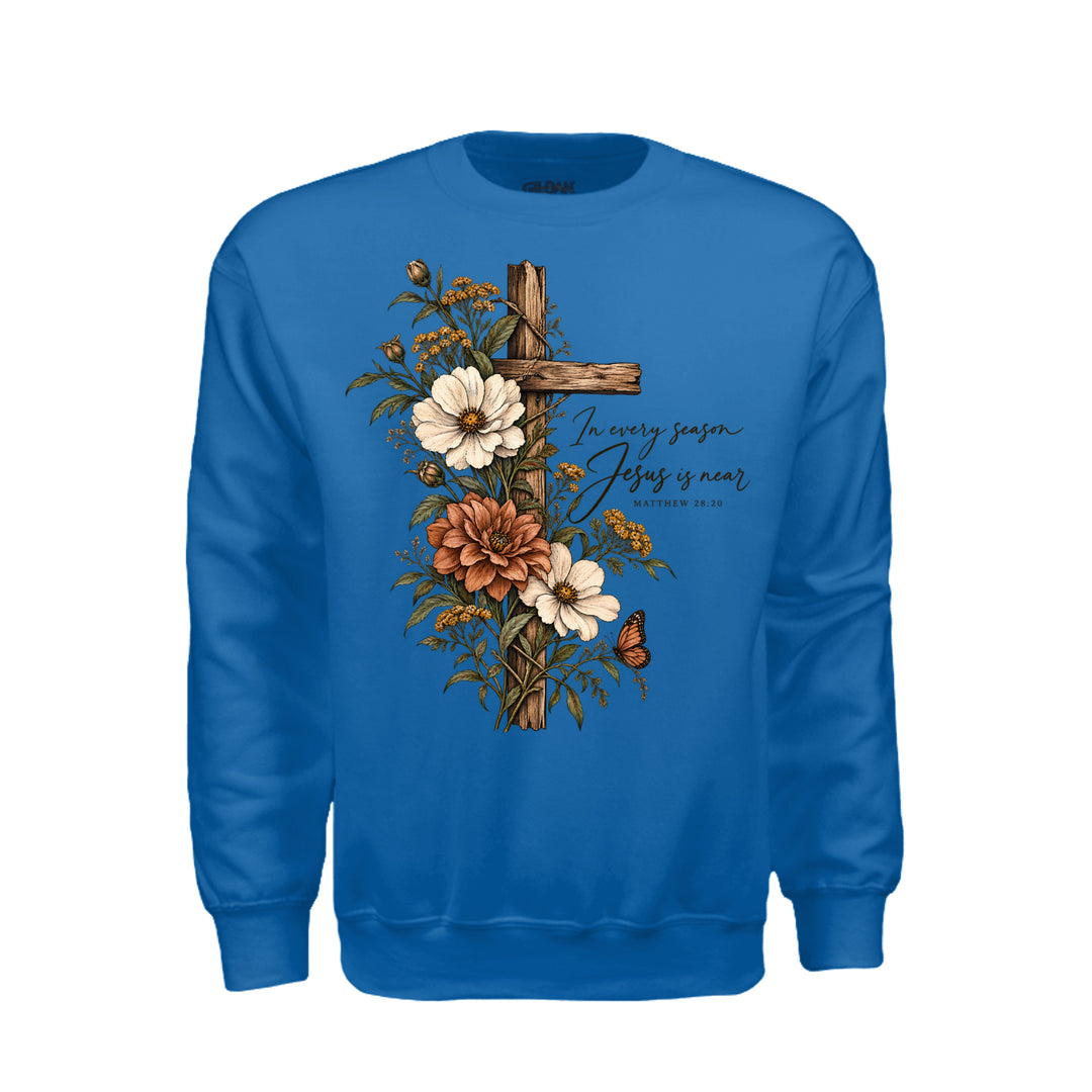 Jesus Is Near Sweatshirt - Royal - Stone & Sling