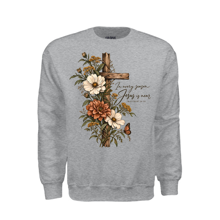 Jesus Is Near Sweatshirt - Sport Grey - Stone & Sling