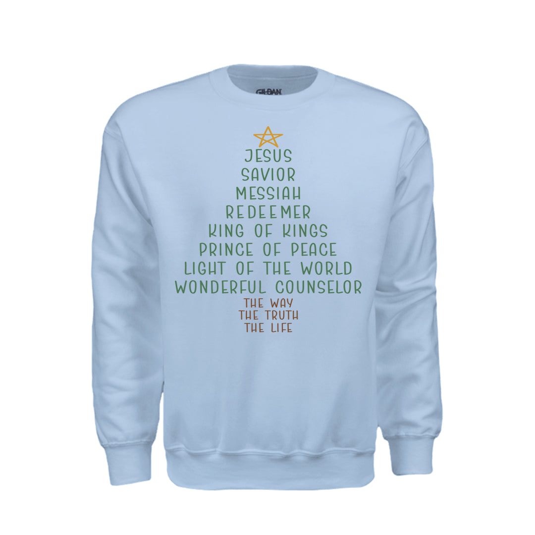 Jesus Tree Sweatshirt - Light Blue - Stone &amp; Sling