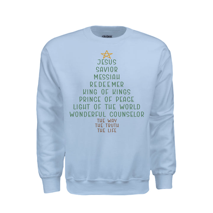 Jesus Tree Sweatshirt - Light Blue - Stone &amp; Sling