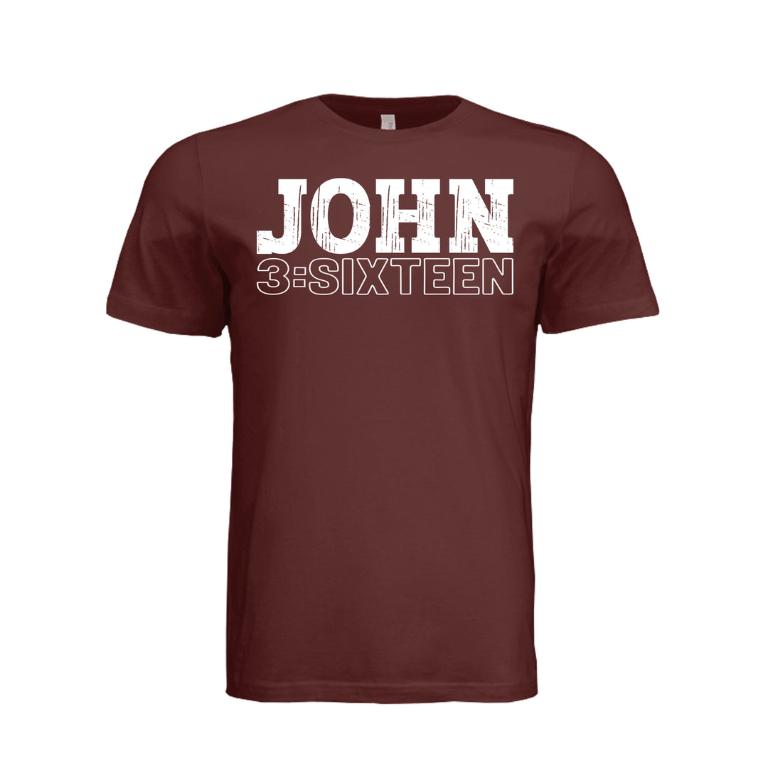 John 3:Sixteen Unisex Tee - Maroon - Stone &amp; Sling