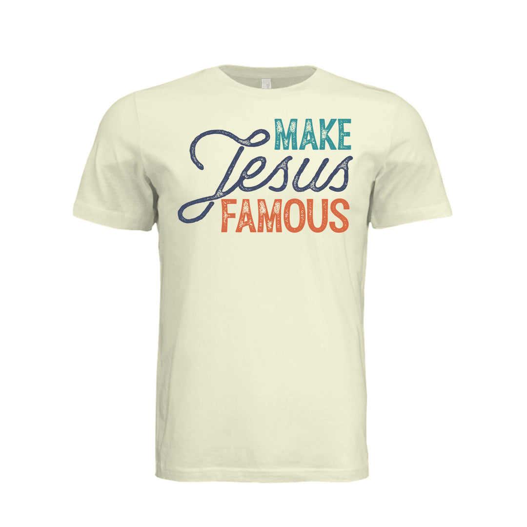 Make Jesus Famous Unisex Tee - Natural - Stone &amp; Sling