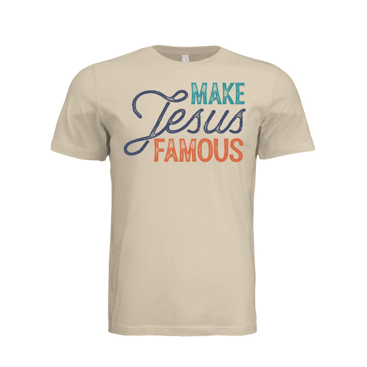 Make Jesus Famous Unisex Tee - Soft Cream - Stone &amp; Sling