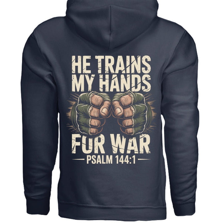 He Trains My Hands Hoodie - Stone & Sling