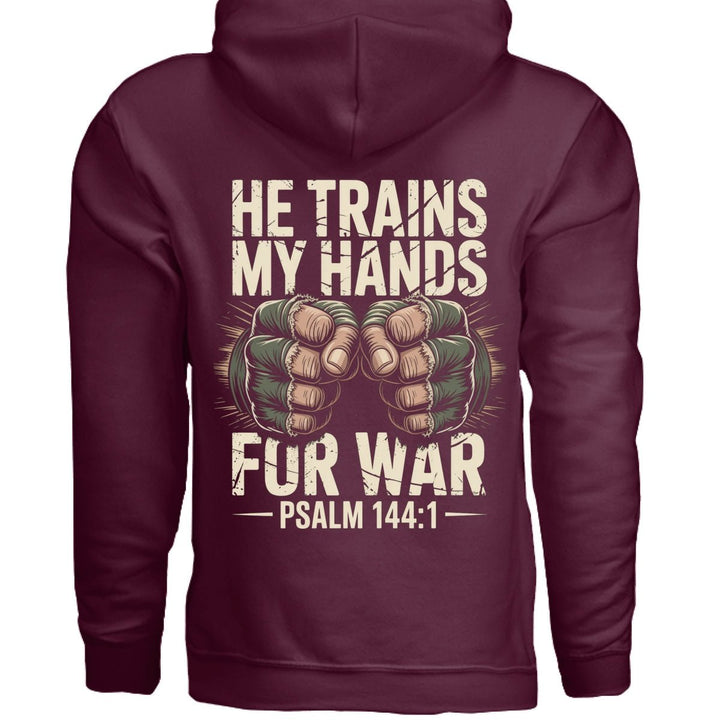 He Trains My Hands Hoodie - Stone & Sling