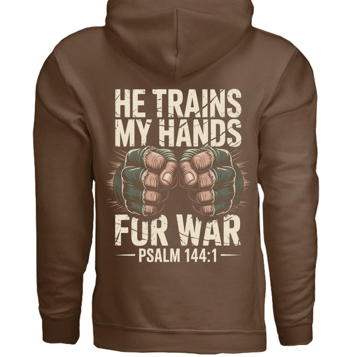 He Trains My Hands Hoodie - Stone & Sling