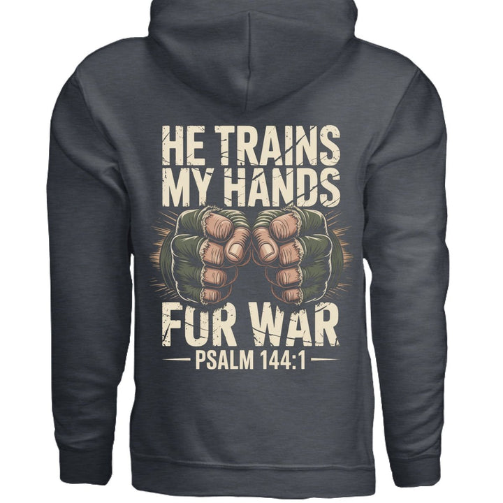 He Trains My Hands Hoodie - Stone & Sling