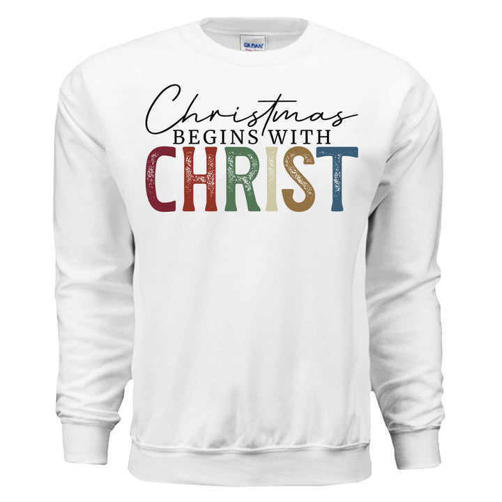 Begins With Christ Crewneck Sweatshirt - Stone & Sling