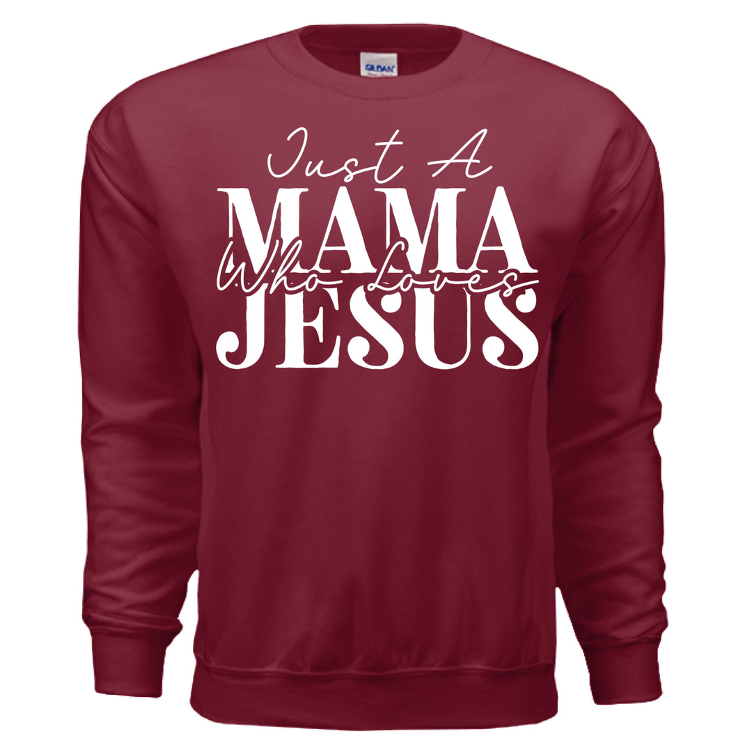 Just a Mama Who Loves Jesus Crewneck Sweatshirt - Stone & Sling