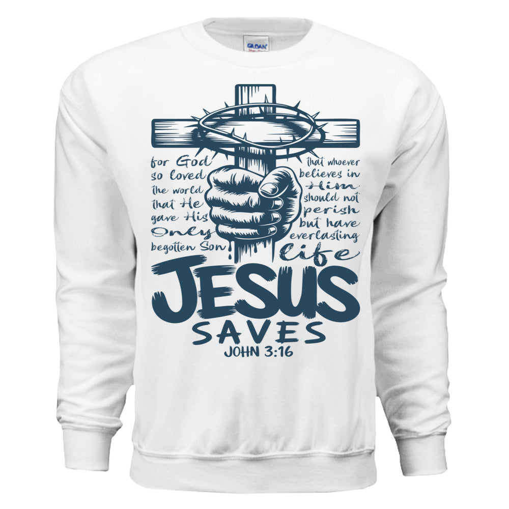 Jesus Saves Crewneck Sweatshirt - Stone & Sling