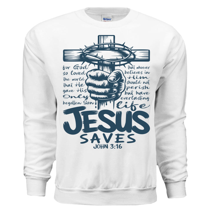 Jesus Saves Crewneck Sweatshirt - Stone & Sling