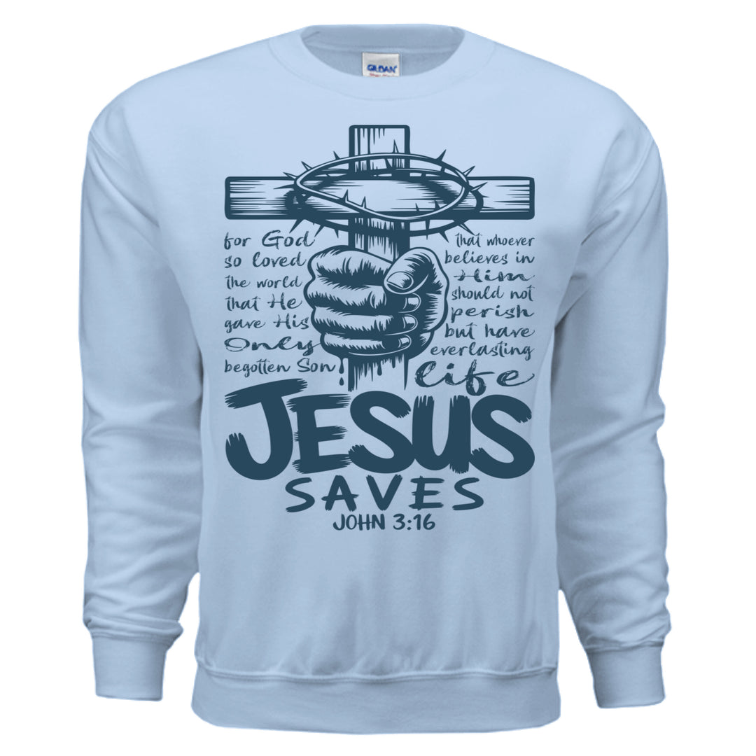 Jesus Saves Crewneck Sweatshirt - Stone & Sling