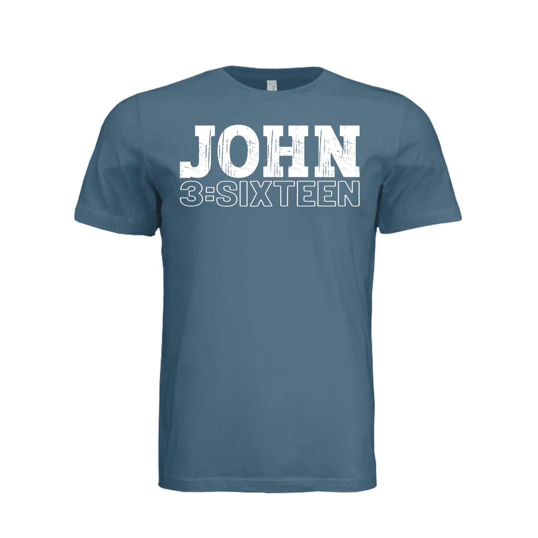 John 3:Sixteen Unisex Tee - Steel Blue - Stone &amp; Sling