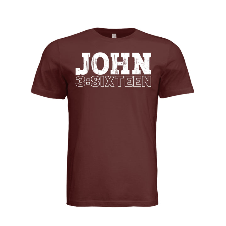 John 3:Sixteen Unisex Tee - Maroon - Stone &amp; Sling