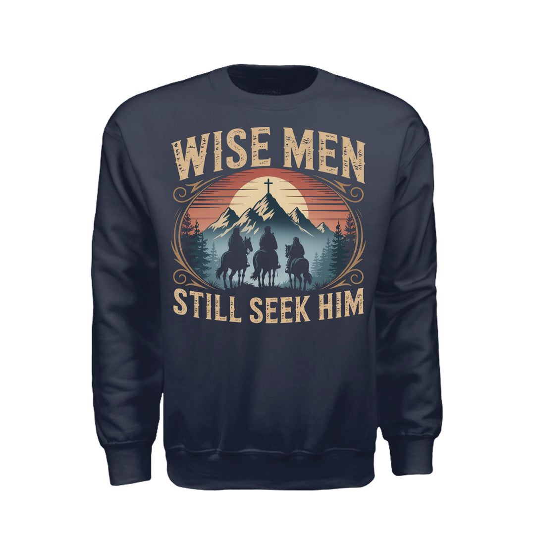 Wise Men Still Seek Him Crewneck Sweatshirt - Navy - Stone &amp; Sling