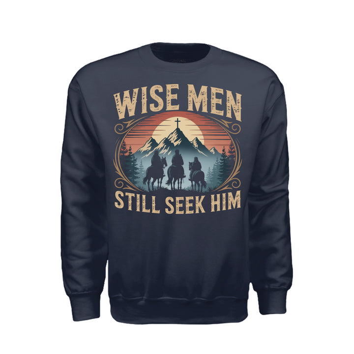 Wise Men Still Seek Him Crewneck Sweatshirt - Navy - Stone &amp; Sling