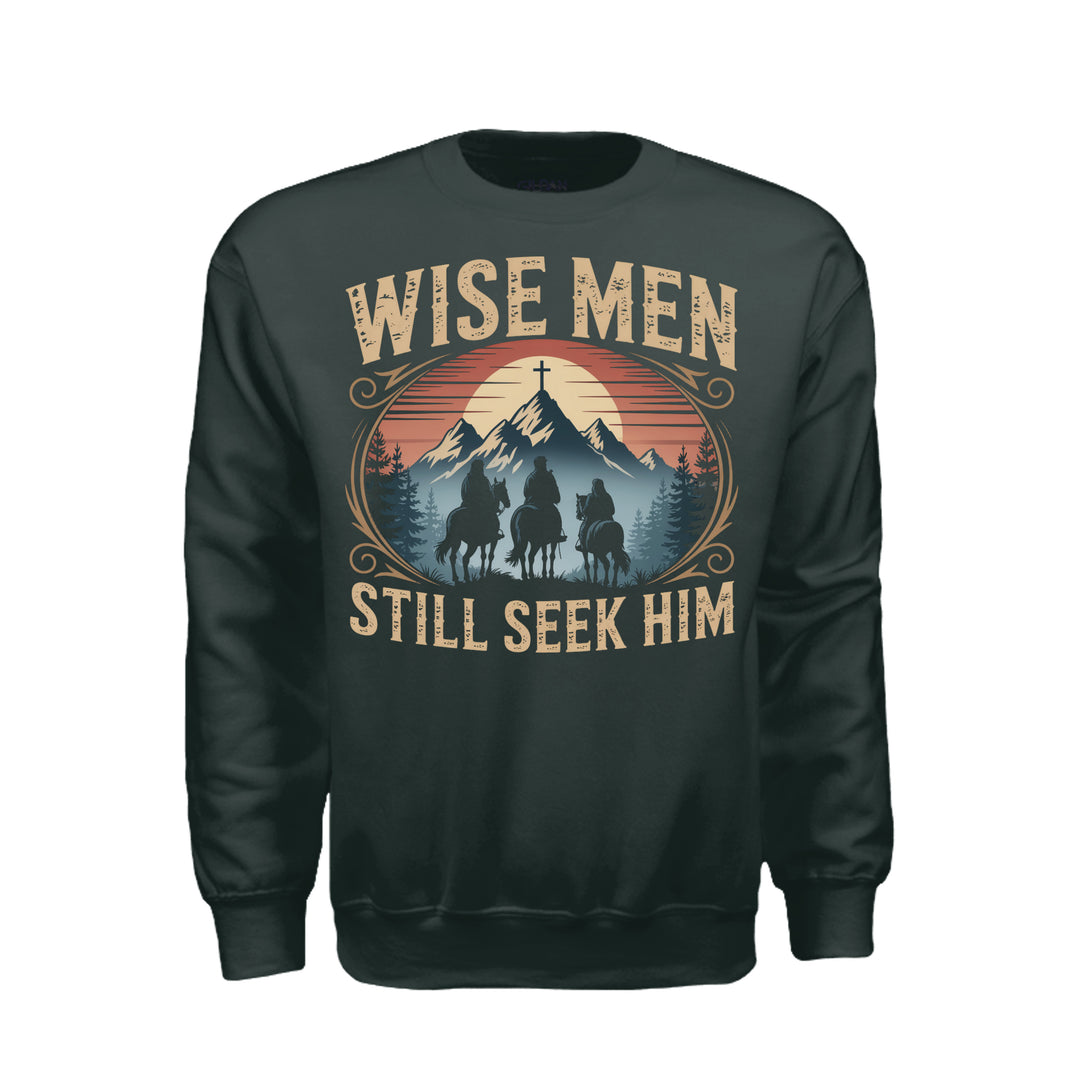 Wise Men Still Seek Him Crewneck Sweatshirt - Forest Green - Stone &amp; Sling