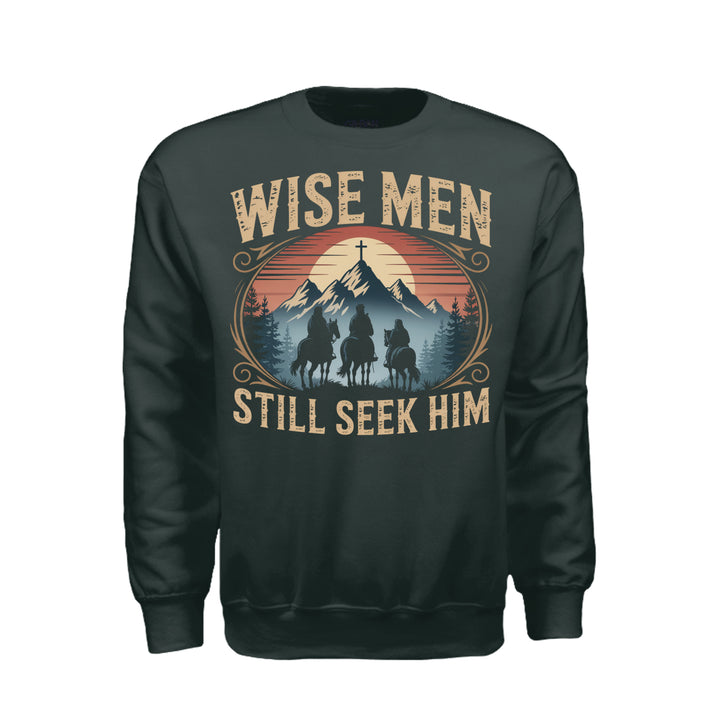 Wise Men Still Seek Him Crewneck Sweatshirt - Forest Green - Stone &amp; Sling