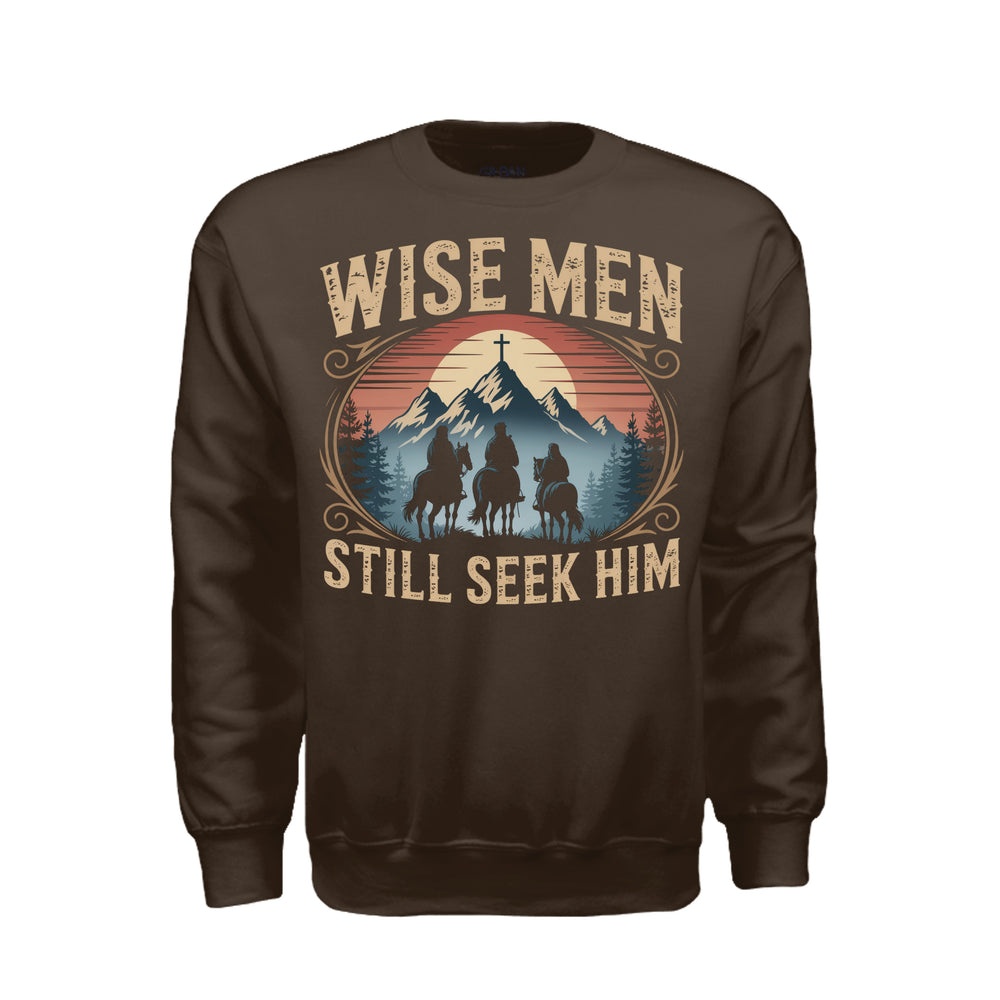 Wise Men Still Seek Him Crewneck Sweatshirt - Dark Chocolate - Stone & Sling