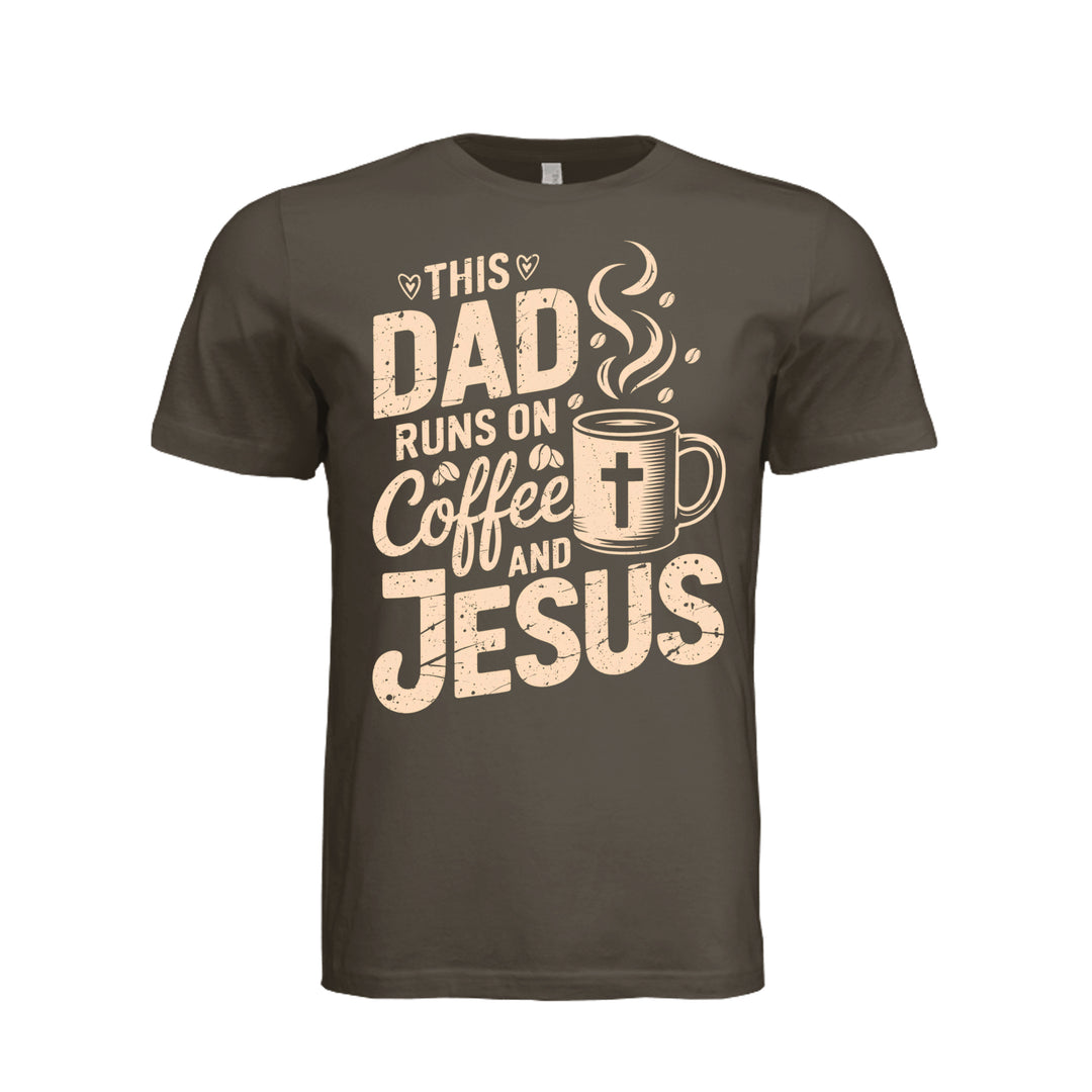 Coffee And Jesus Unisex Tee - Army - Front - Stone &amp; Sling