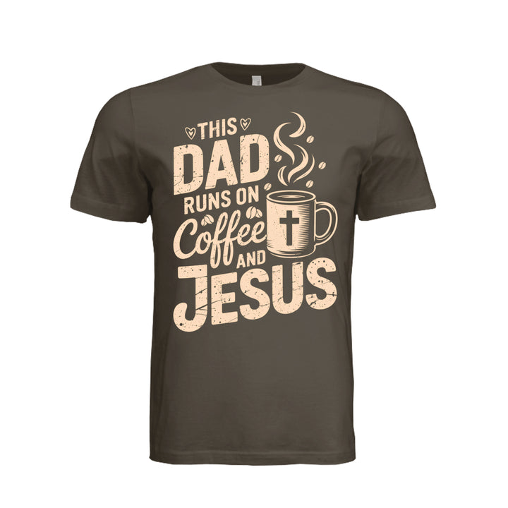 Coffee And Jesus Unisex Tee - Army - Front - Stone &amp; Sling