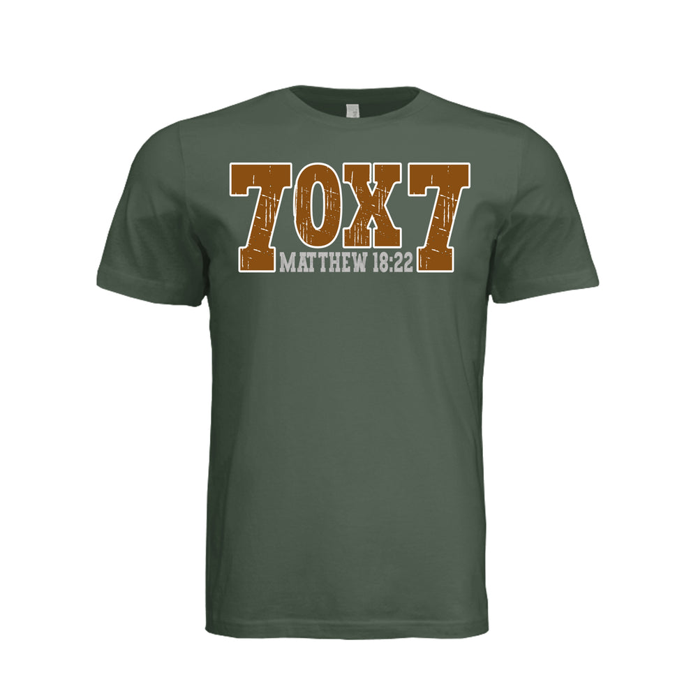 Seventy Times Seven Unisex Tee - Thyme - Front - Stone & Sling