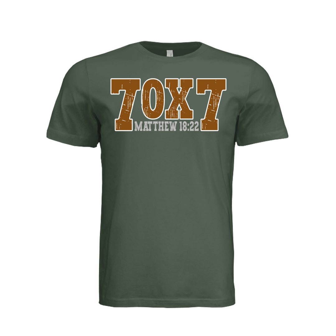 Seventy Times Seven Unisex Tee - Thyme - Front - Stone &amp; Sling