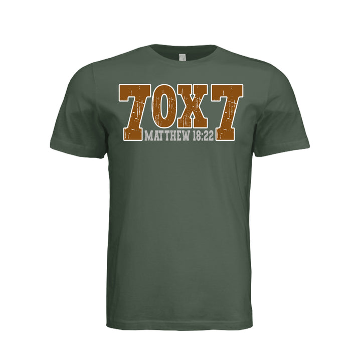 Seventy Times Seven Unisex Tee - Thyme - Front - Stone &amp; Sling