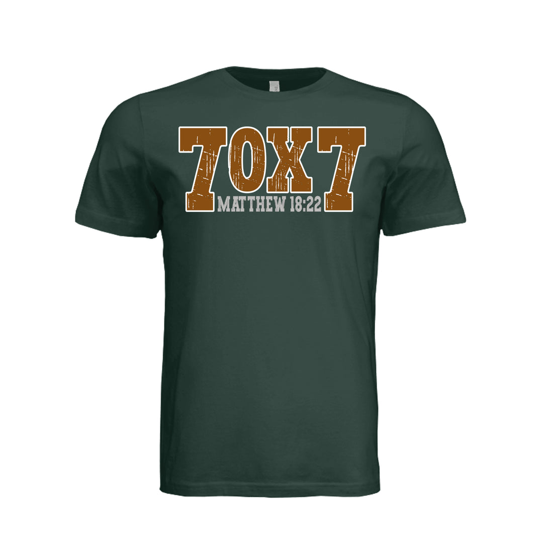 Seventy Times Seven Unisex Tee - Hunter Green - Front - Stone &amp; Sling