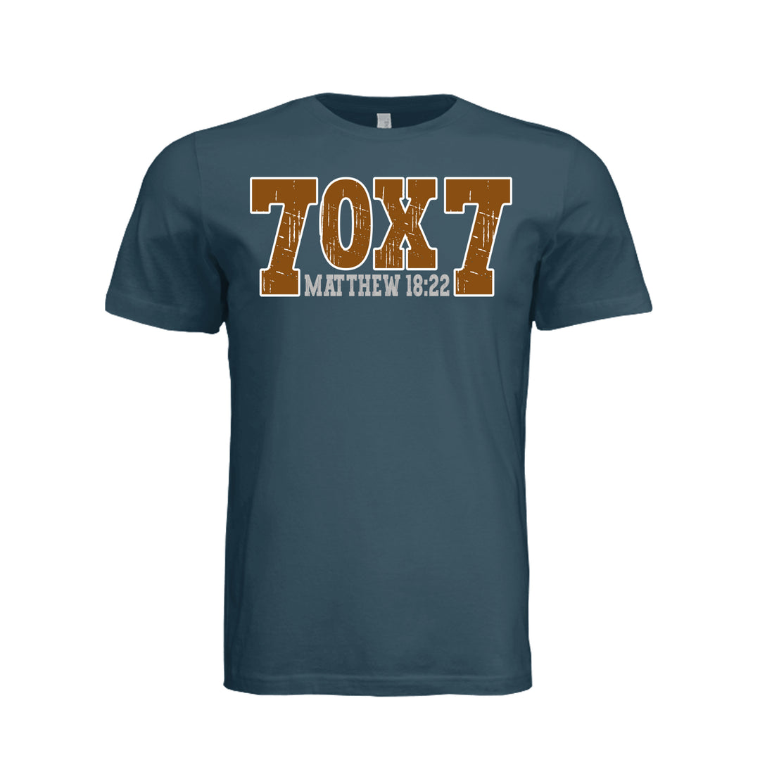 Seventy Times Seven Unisex Tee - Atlantic - Front - Stone &amp; Sling