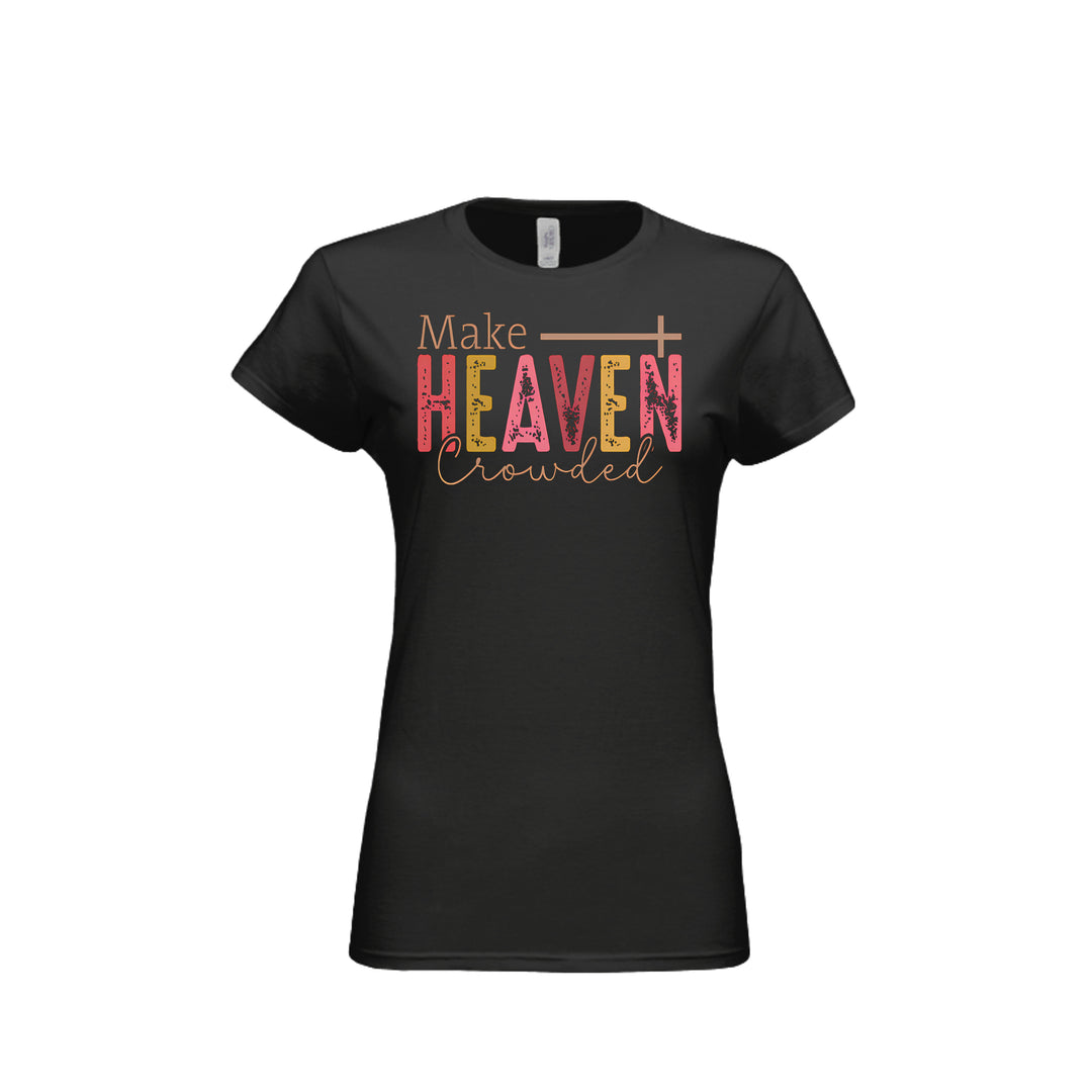 Make Heaven Crowded Fitted Tee in Black – front graphic