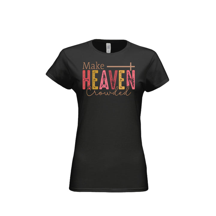 Make Heaven Crowded Fitted Tee in Black – front graphic