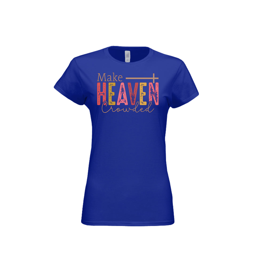 Make Heaven Crowded Fitted Tee in Royal – front graphic
