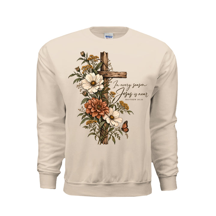 Jesus Is Near Sweatshirt - Sand - Stone & Sling