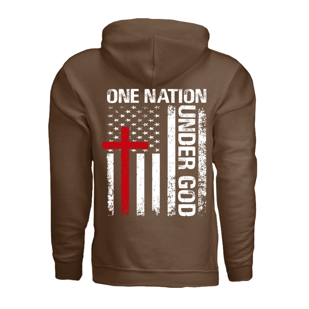 One Nation Under God Hoodie - Cocoa - Back - Stone &amp; Sling
