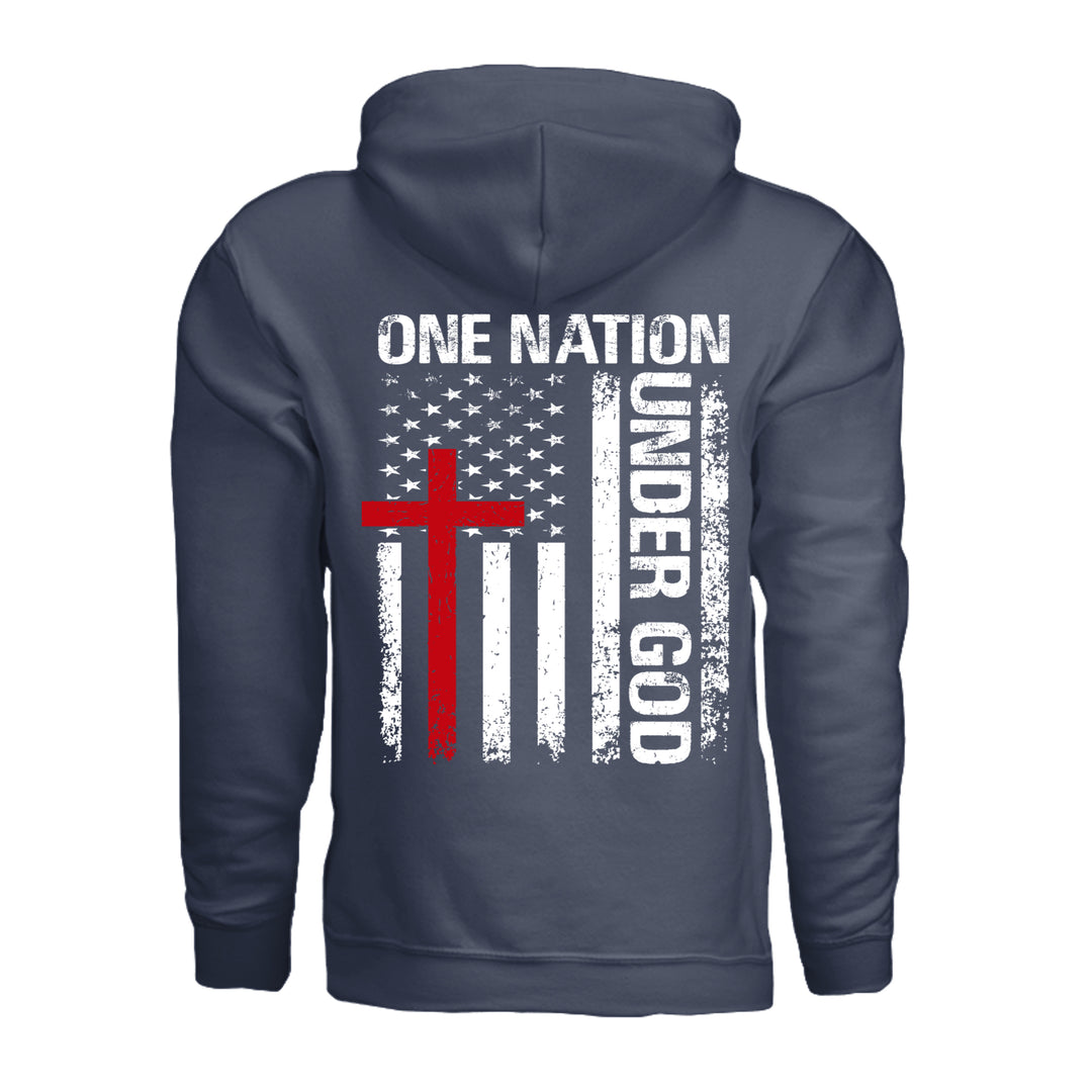 One Nation Under God Hoodie - Navy - Back - Stone &amp; Sling