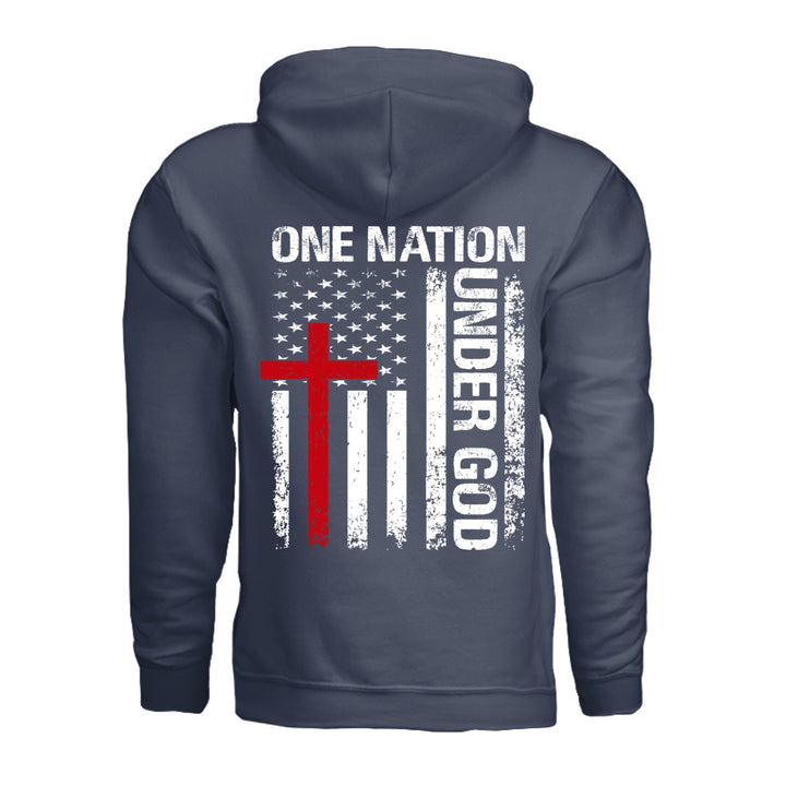 One Nation Under God Hoodie - Navy - Back - Stone &amp; Sling