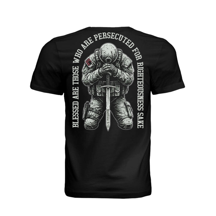 Persecuted for Righteousness Unisex Tee - Black - Back - Stone &amp; Sling