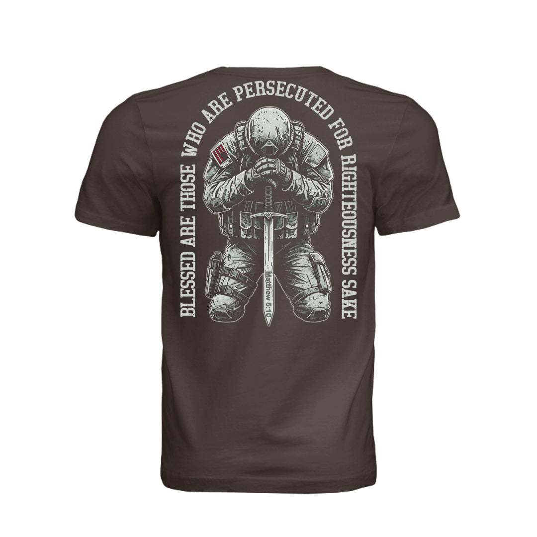 Persecuted for Righteousness Unisex Tee - Brown - Back - Stone &amp; Sling