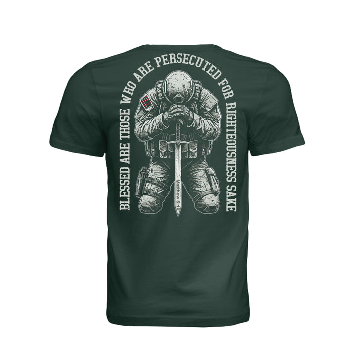 Persecuted for Righteousness Unisex Tee - Hunter Green - Back - Stone &amp; Sling