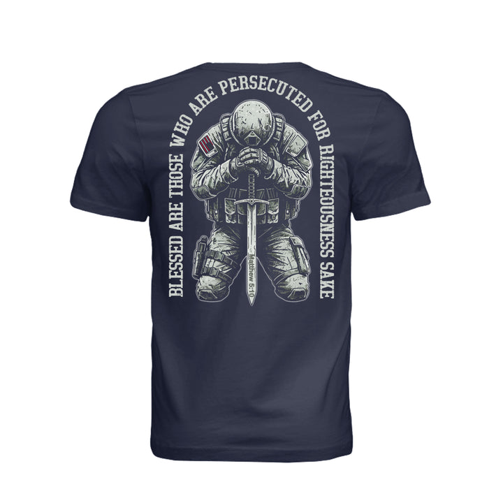 Persecuted for Righteousness Unisex Tee - Navy - Back - Stone &amp; Sling