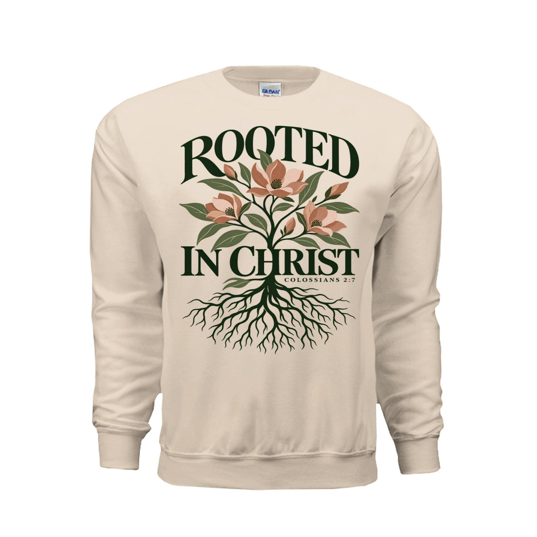 Rooted in Christ Sweatshirt - Sand - Stone &amp; Sling
