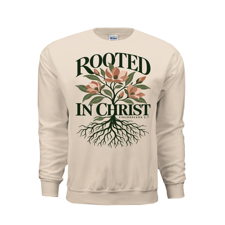Rooted in Christ Sweatshirt - Sand - Stone &amp; Sling