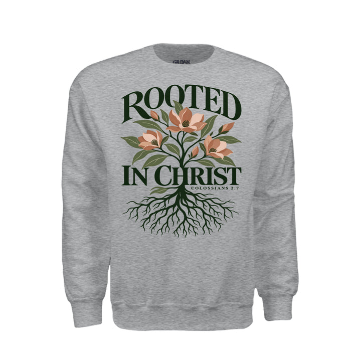 Rooted in Christ Sweatshirt - Sport Grey - Stone &amp; Sling