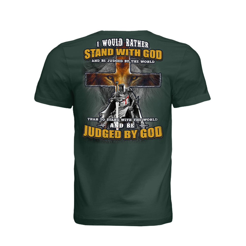 Stand With God Unisex Tee - Hunter Green - Back - Stone & Sling